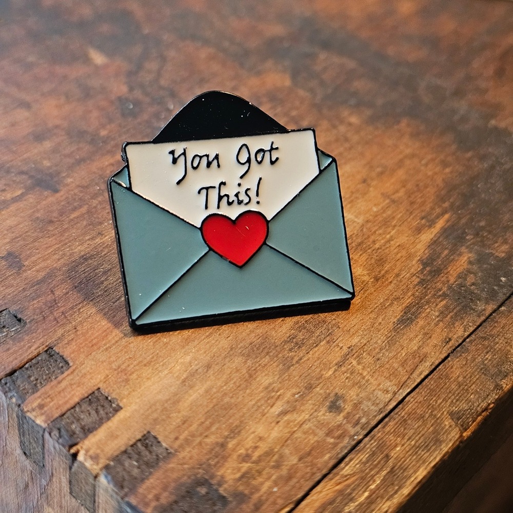 Unbranded Lapel Pin Unisex OS Blue You Got This Envelope Heart Soft Enamel